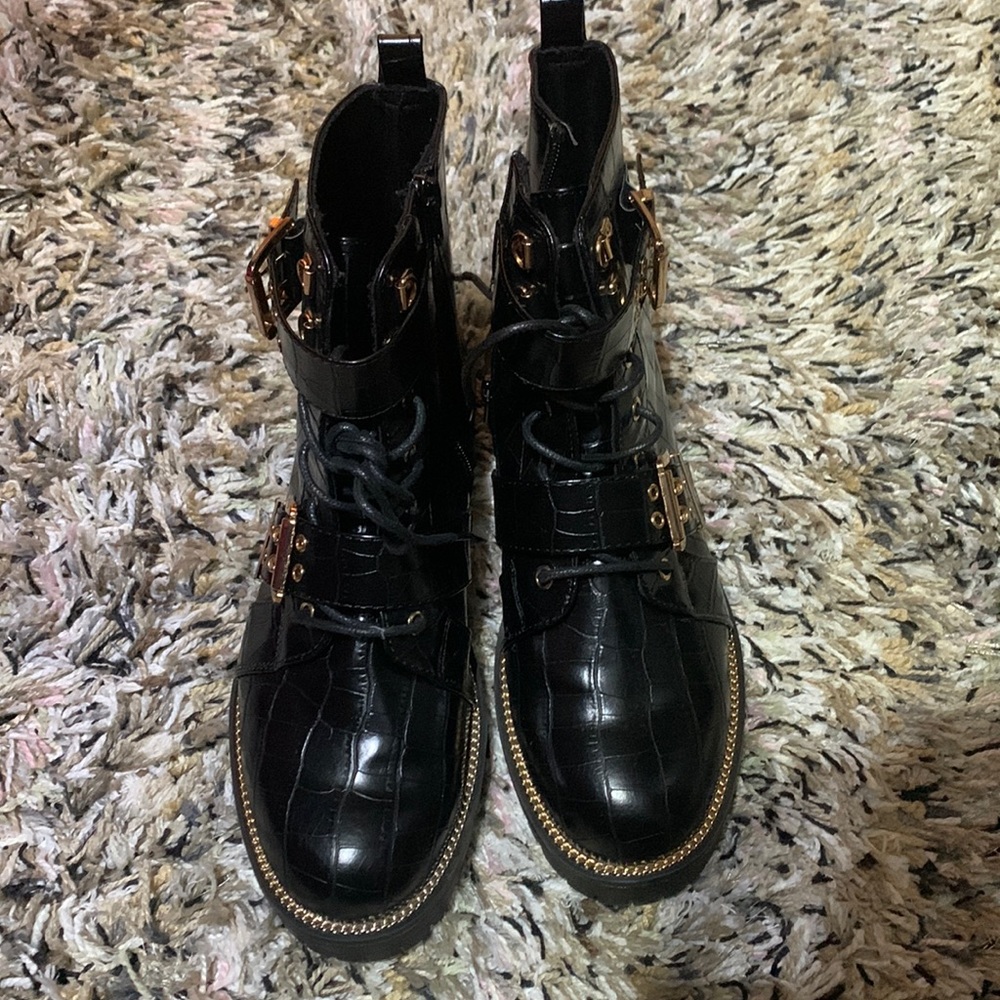 ASOS croc buckle boots